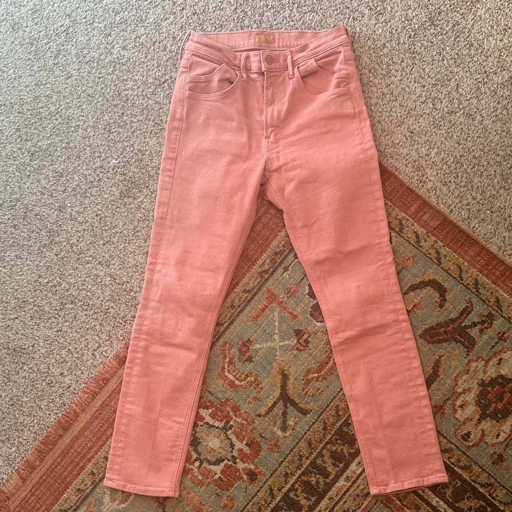 MOTHER Women's Pink Dazzler Ankle Jeans
